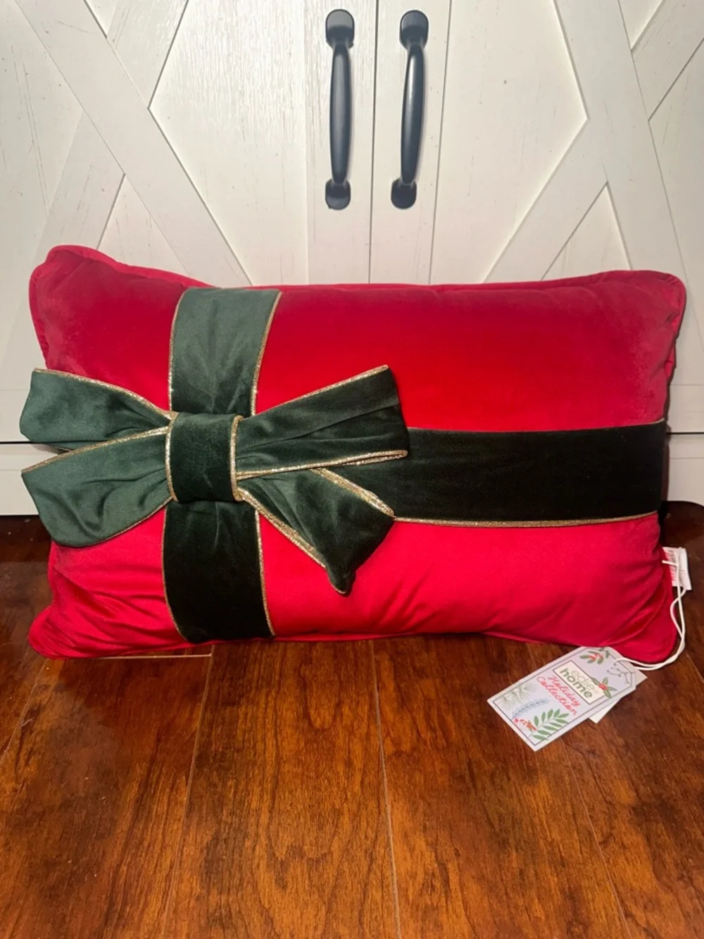 Holiday Gift Bow Decorative Throw Pillow